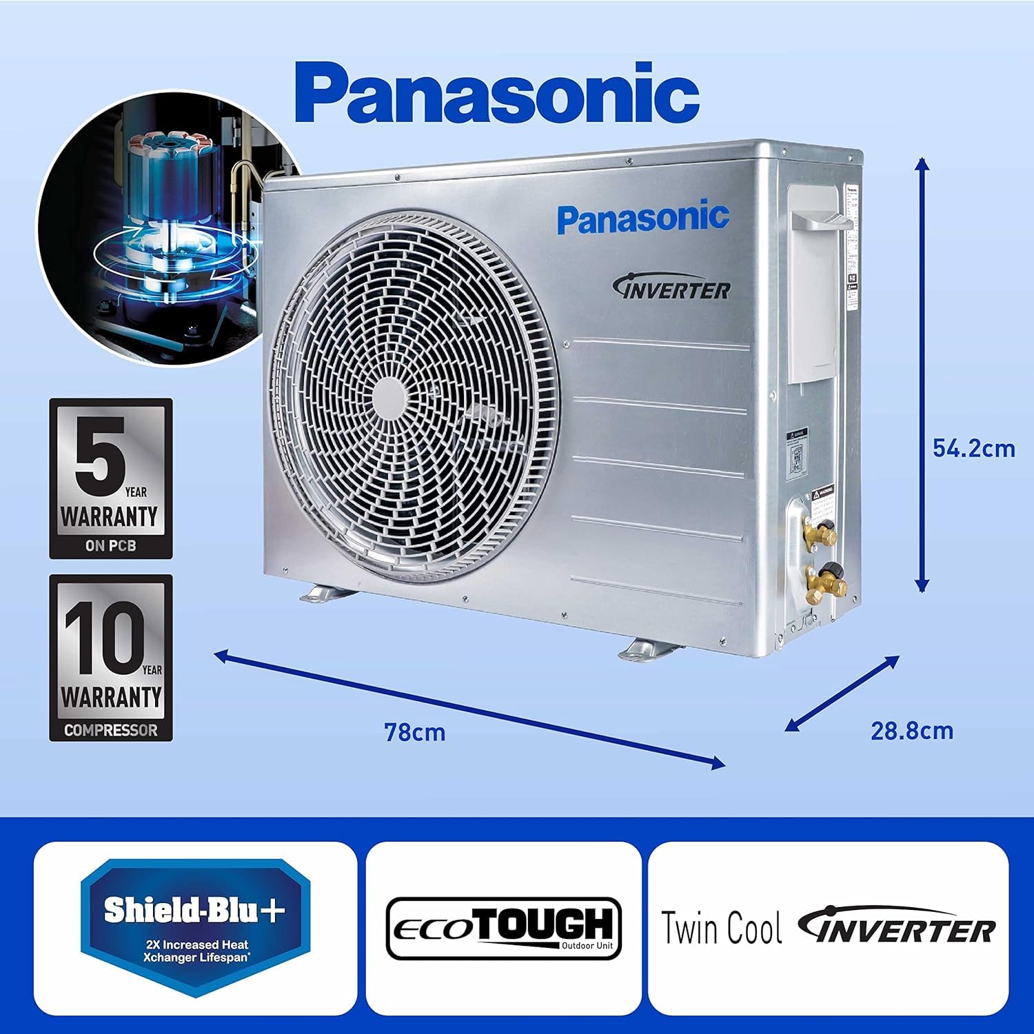 Panasonic 1.5T 3 Star Hot & Cold Wi-Fi Inverter Smart Split AC (Copper Condenser CS/CU-KZ18AKYF)