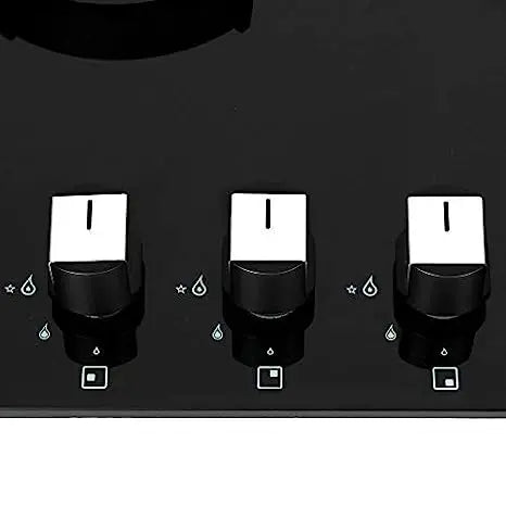 Faber Hob/Hobtop 4 Brass Burner Auto Electric Ignition,Glass Top (Nexus IND HT604 CRS BR CI AI) Black
