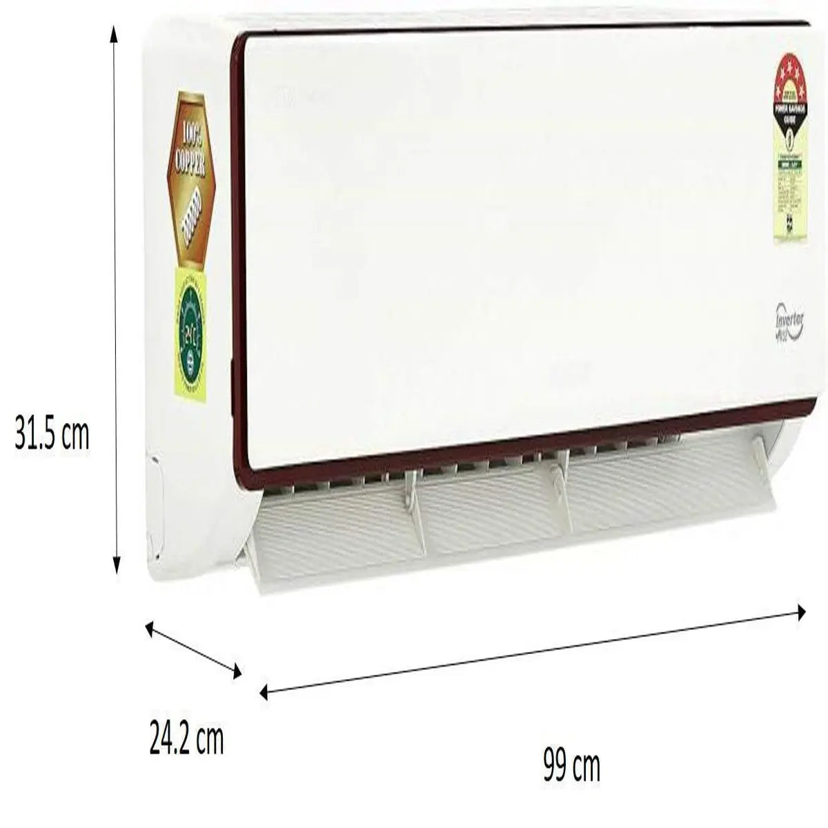 Voltas 1.5 Ton 5 Star Inverter Split AC (Copper, PM 2.5 Filter, 2022 Model,185V JZJT, White)