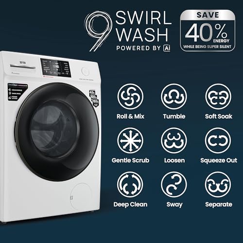 IFB 6.5 Kg 5 Star Powered by AI with 9 Swirl Wash, Fully Automatic Front Load Washing Machine (ELENA GXN 6510, Steam Refresh Program with Eco Inverter, Grey)