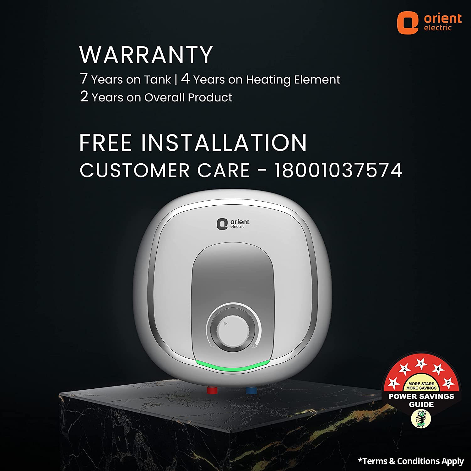 Orient Electric Aquator 25-Litre Vertical Storage Water Heater (Manual) | BEE 5 Star Energy Efficient 25 Litre Water Geyser | Glassline Tank | Suitable for High Rise Buildings | 7-year Warranty (White