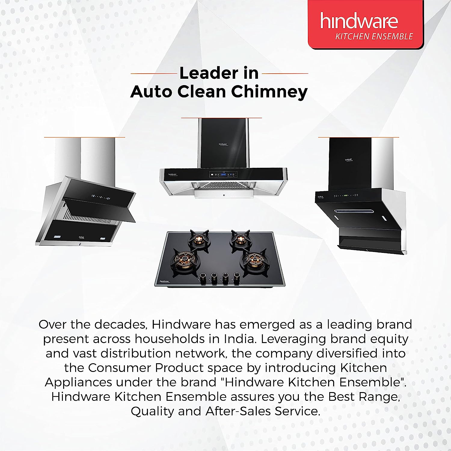 Hindware Optimus 60 cm 1400 m³/hr Filterless Auto-Clean Wall Mounted Kitchen Chimney with Motion Sensors, Touch Control, MaxX Silence Technolog