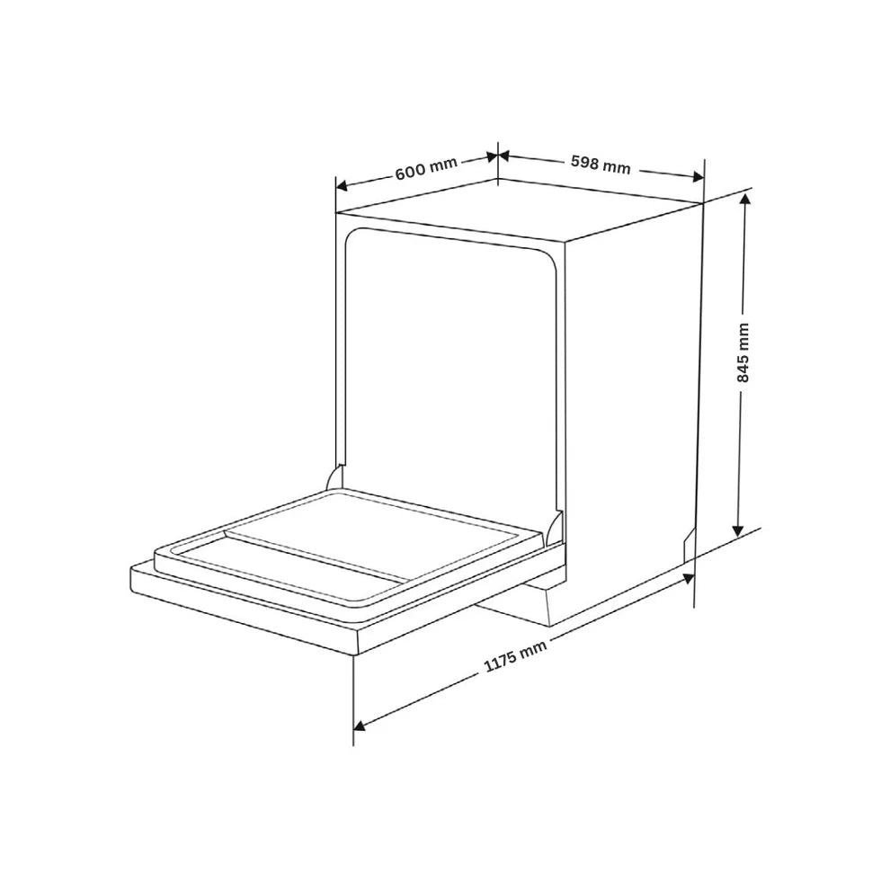 Hafele AQUA NOIR 13 FS Free Standing Dishwasher - 13 Place Capacity