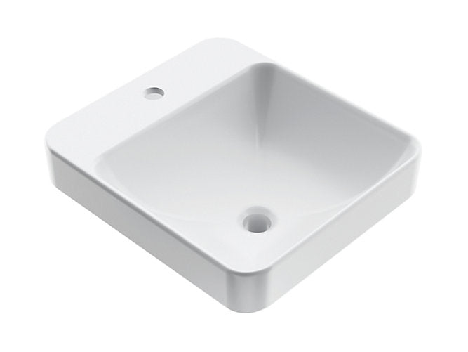 kohler K-75374IN-1-0 413mm square vessel basin with single faucet hole in white