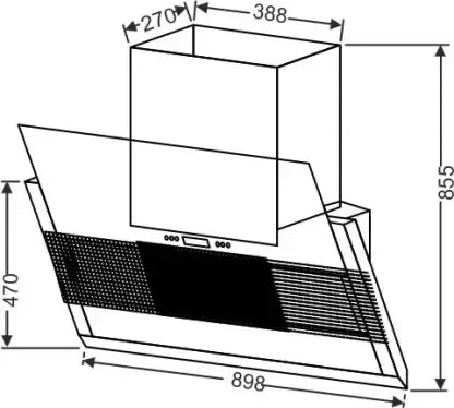 KAFF 90 cm 1250 m3/hr Chimney (HAVANA 90)