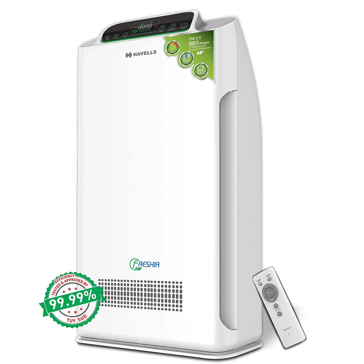 Havells Freshia AP-40 80-Watt Air Purifier with Remote (White/Black)