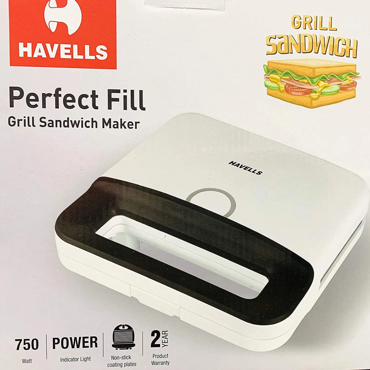 HAVELLS Perfect Fill Grill Sandwich Maker 750WT