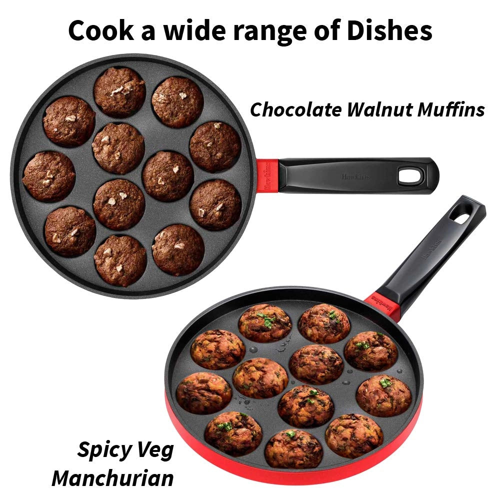Hawkins Appe Pan with Glass Lid Nonstick 22cm(Red)