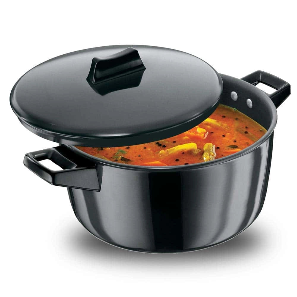 Hawkins Cook-n-Serve Bowl Futura Hard Anodised (Black) - 4 Ltr, Hard Anodised