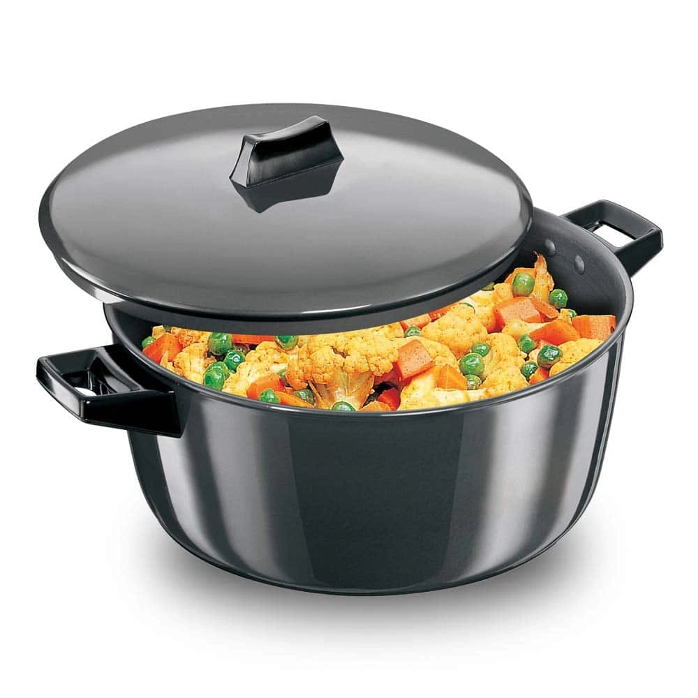 Hawkins Cook-n-Serve Bowl Futura Hard Anodised (Black) - 6 Ltr, Hard Anodised