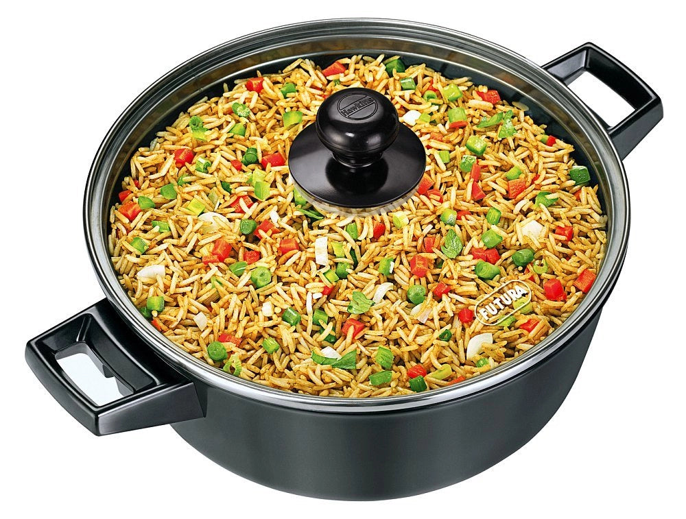 Hawkins Cook-n-Serve Bowl Futura Hard Anodised (Black) - 3 Ltr, Nonstick
