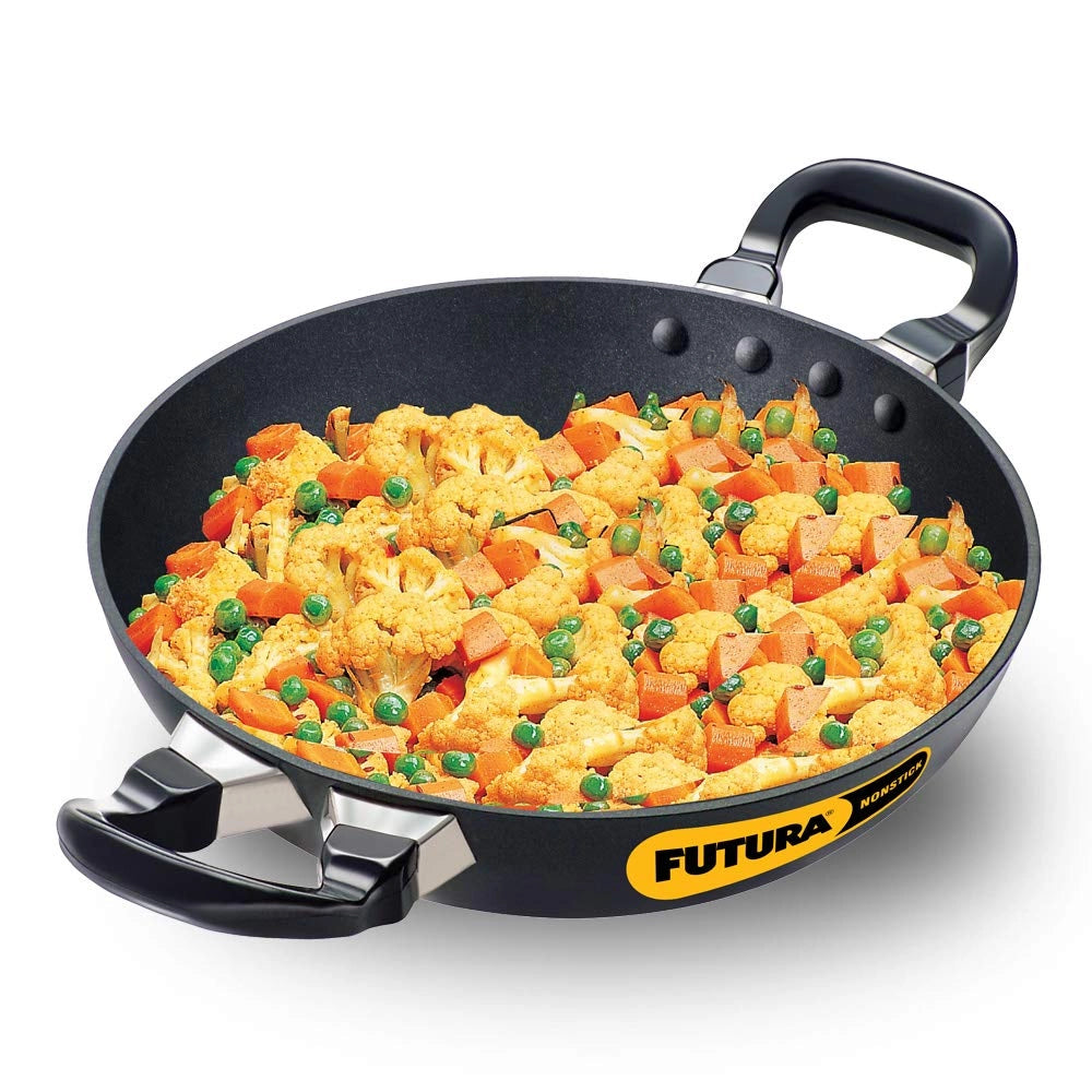 Hawkins Deep-Fry Pans FUTURA Nonstick(Black) - Round Bottom, 1.5 Ltr