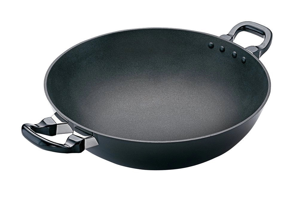 Hawkins Deep-Fry Pans FUTURA Nonstick(Black) - Round Bottom, 4 Ltr