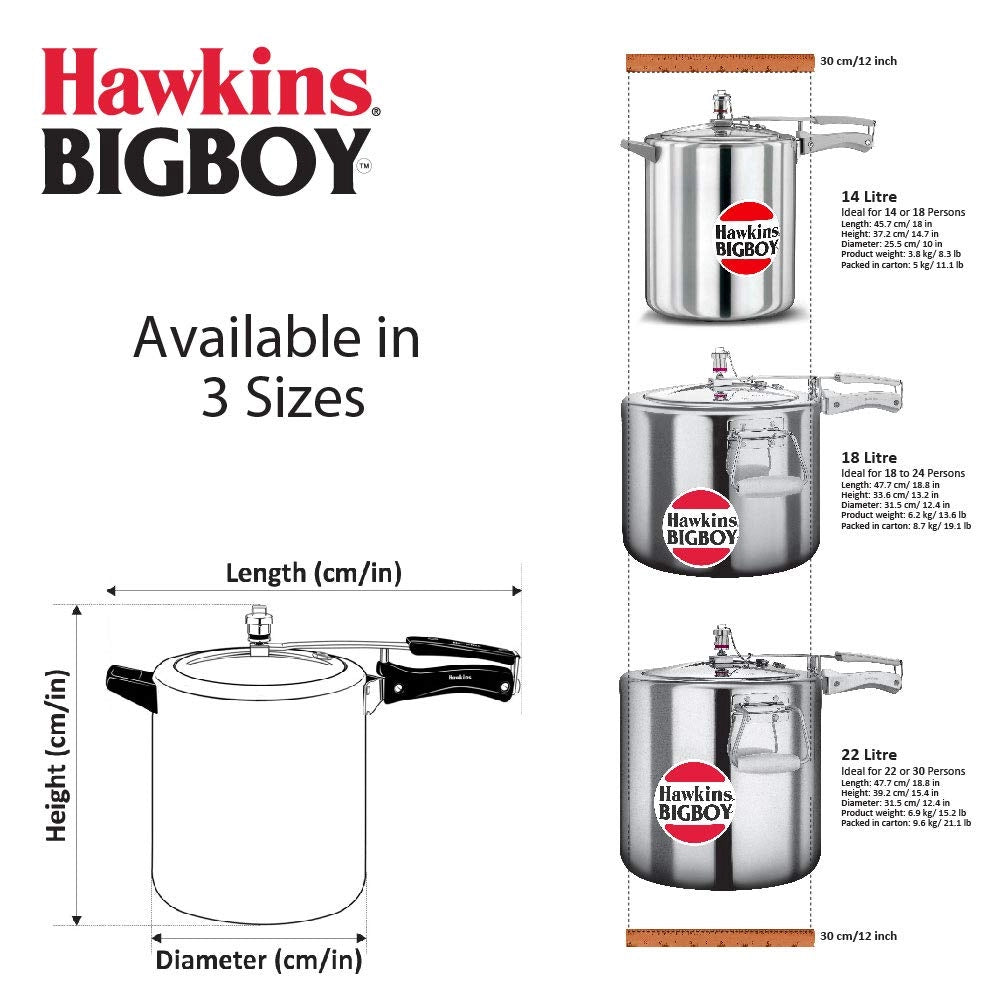 Hawkins Pressure Cooker Bigboy Aluminum