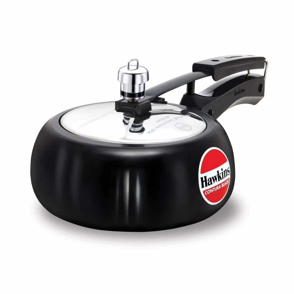 Hawkins Pressure Cooker Contura Aluminium (Black) - Black, 2 Ltr