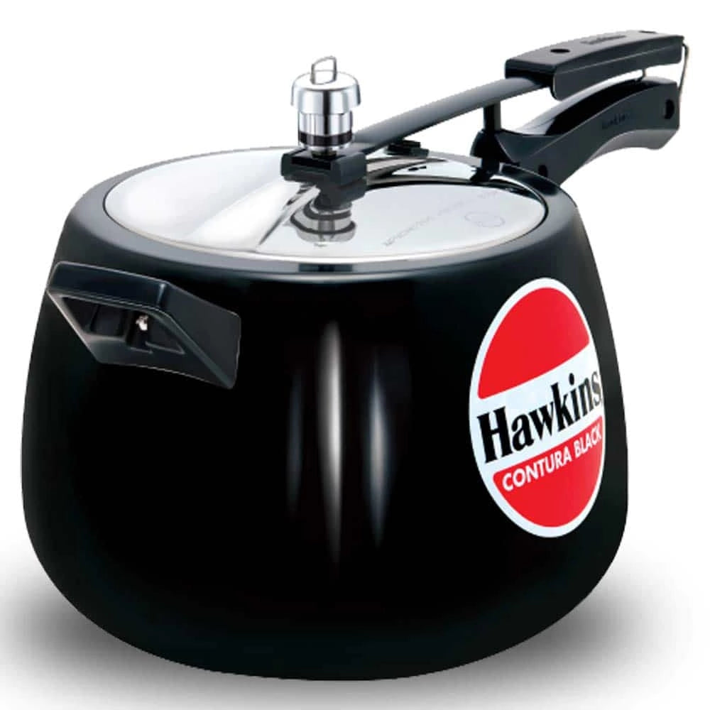 Hawkins Pressure Cooker Contura Aluminium (Black) - Black, 6.5 Ltr