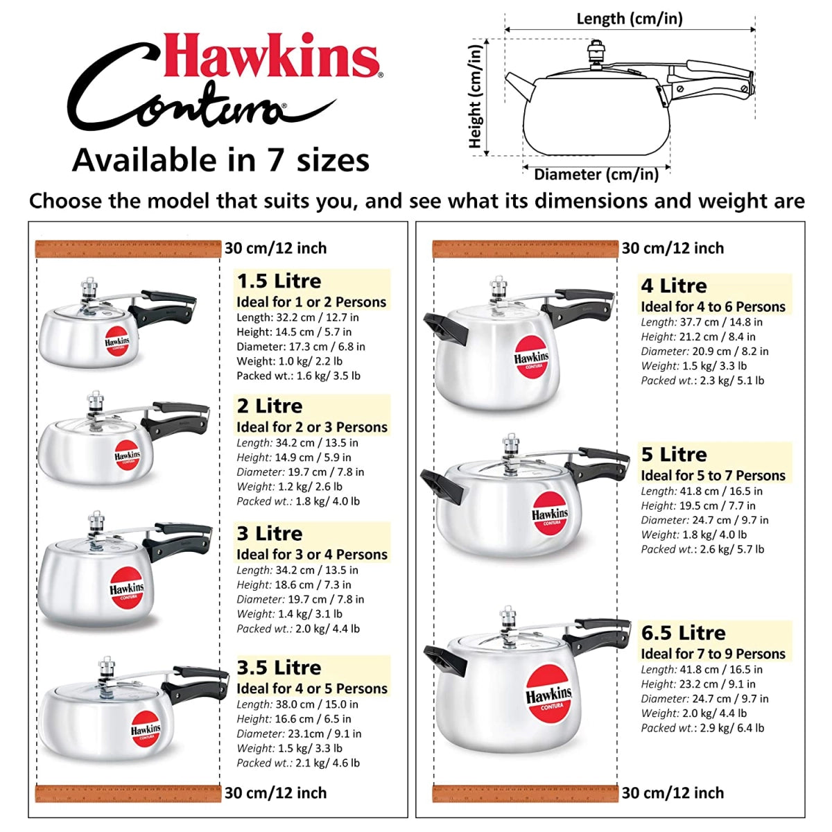 Hawkins Pressure Cooker Contura Aluminum