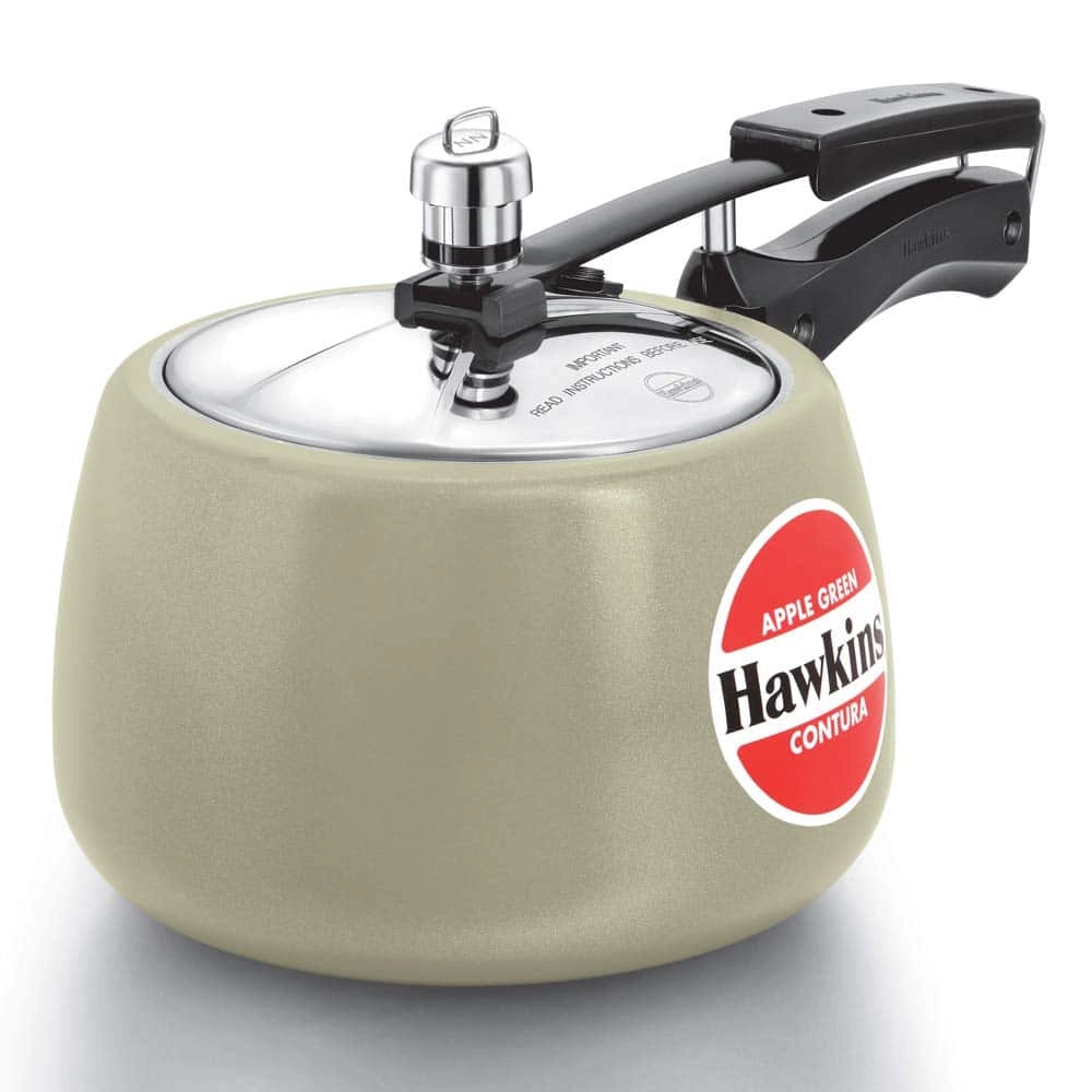 Hawkins Pressure Cooker Contura Ceramic Coated Aluminium - 3 Ltr, Apple Green