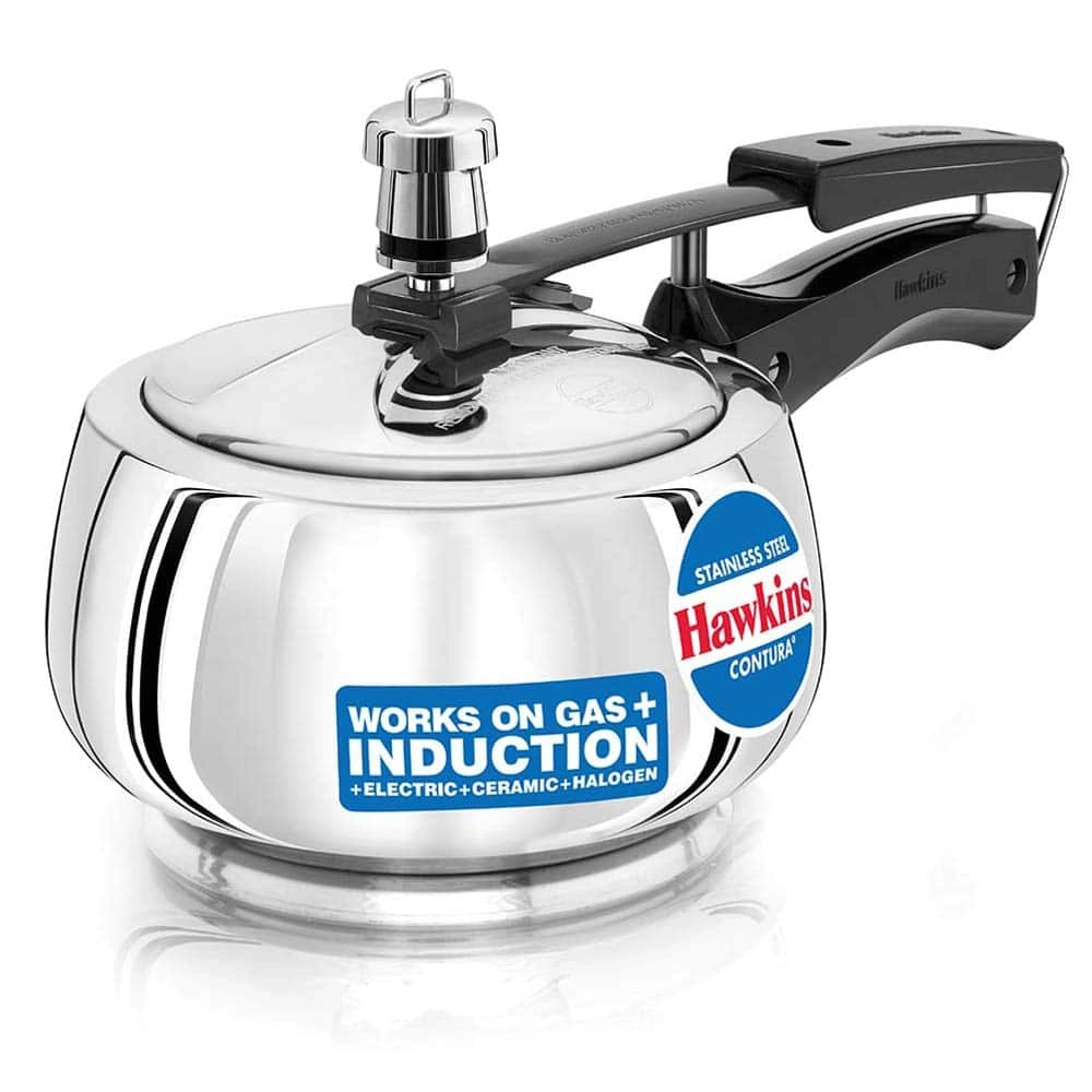 Hawkins Pressure Cooker Contura Stainless Steel (Silver) - 2 Ltr, Silver