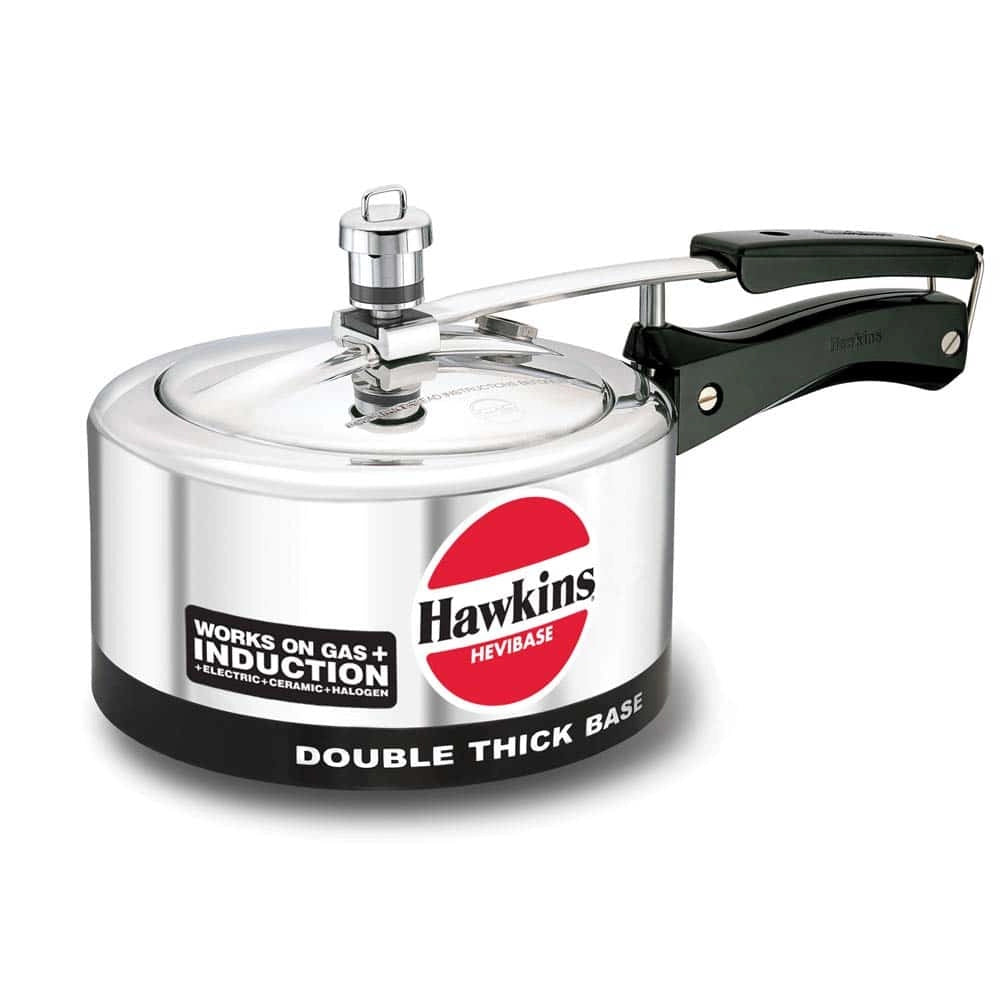 Hawkins Pressure Cooker Hevibase Aluminium - 2 Ltr, Silver