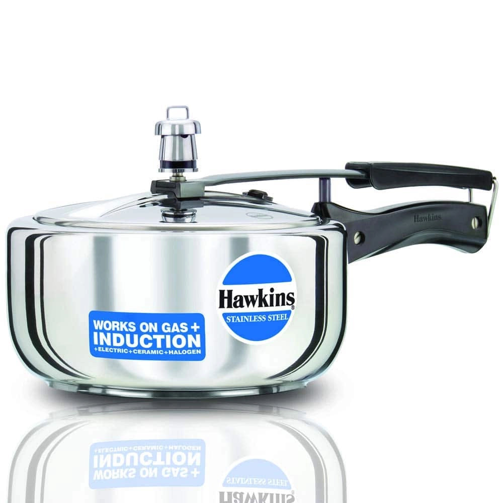 Hawkins Pressure Cooker Stainless Steel - 3 Ltr (w), Silver