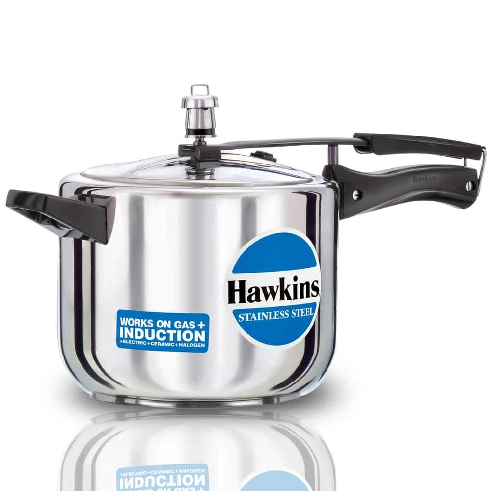 Hawkins Pressure Cooker Stainless Steel - 5 Ltr, Silver