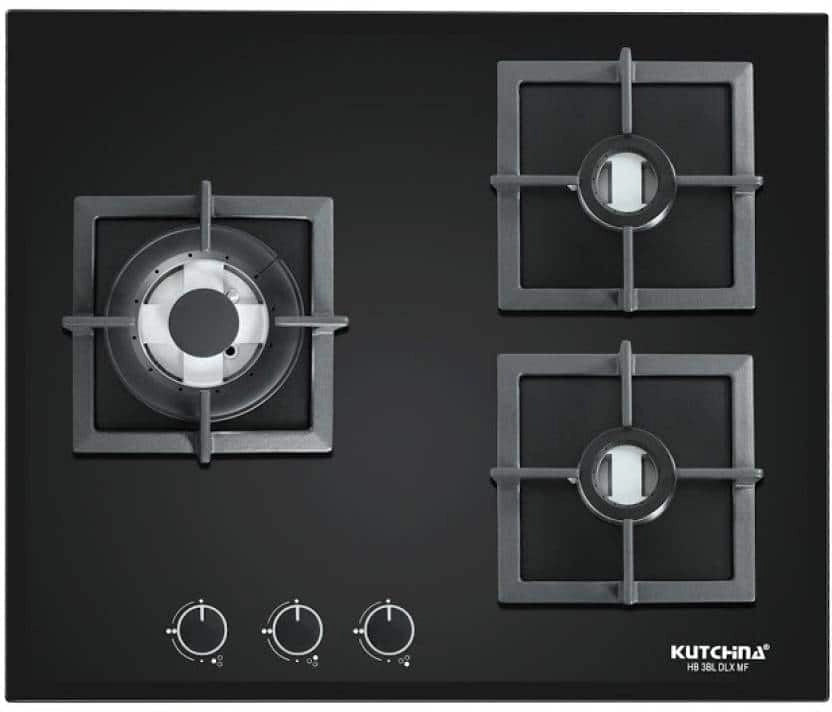Kutchina HB 3BL DLX MF Glass Automatic Gas Stove (3 Burners)