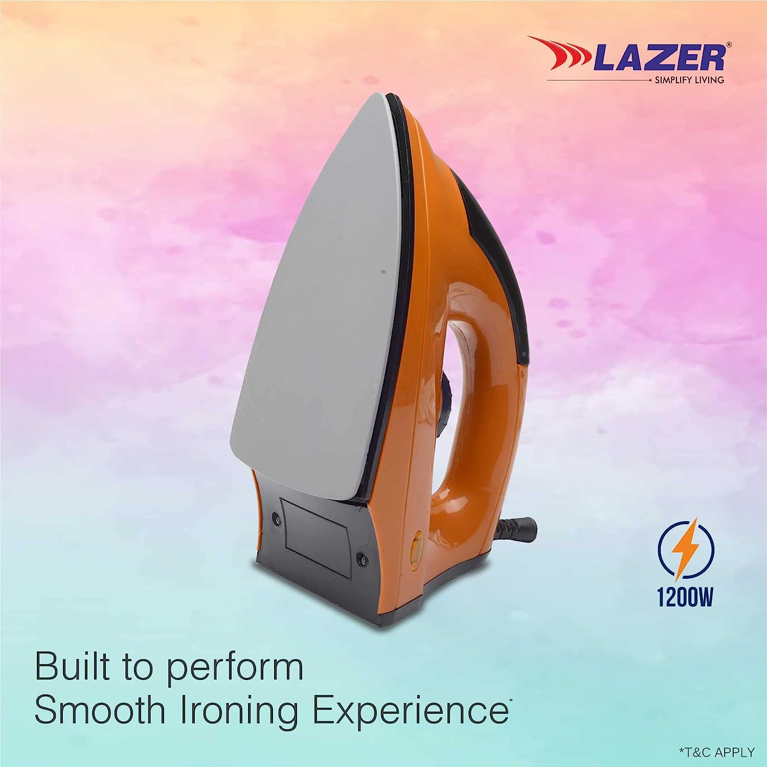Lazer Silk Route ISI Certified 1200W Dry Iron With Overheating Safety (Copper)