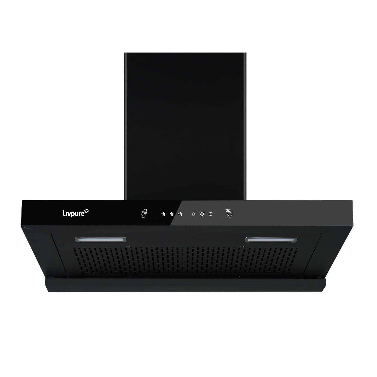 Livpure Ether 90 1350 m3/hr T Shape | Filterless Autoclean Kitchen Chimney |10 Yr Warranty On Motor, 2 Yr Comprehensive |Touch & Gesture Control, Black