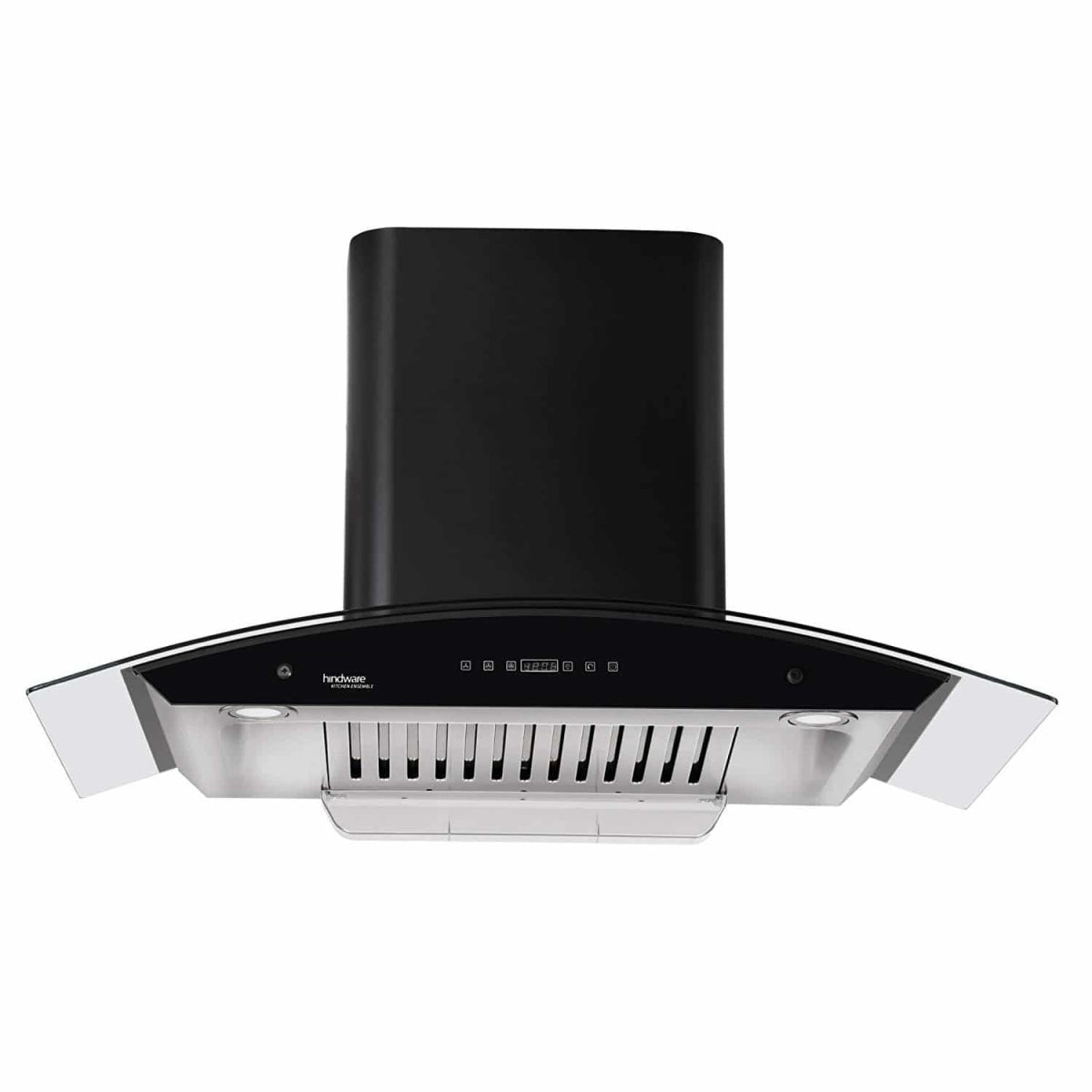 Hindware Chimney Cleo Heat Autoclean 1200m3/hr - 90 cm, Black