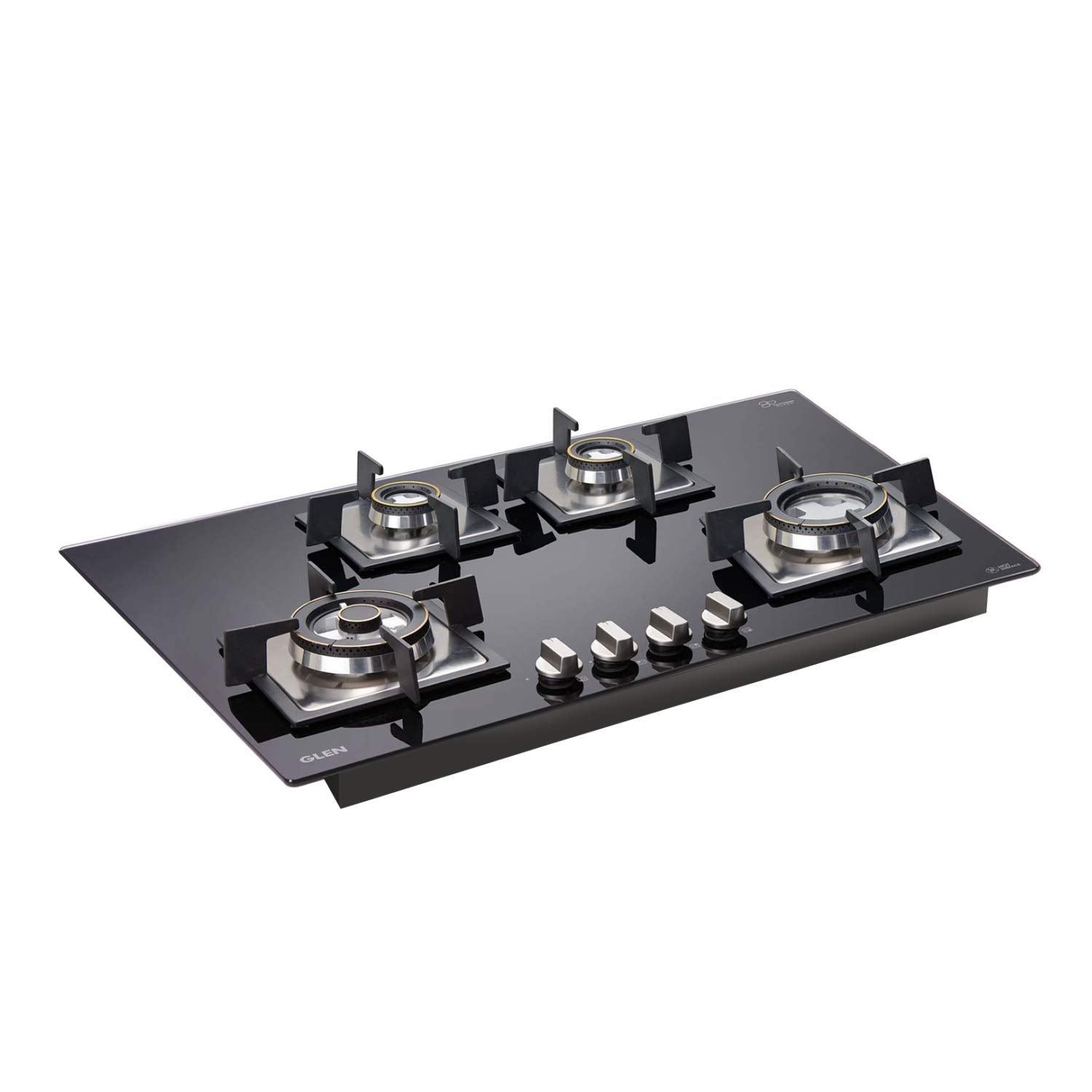 Glen 4 Burner Built-in Glass Hob Top 1074 SQ HT DB TR FFD (Flame Failure Device) 77 cm