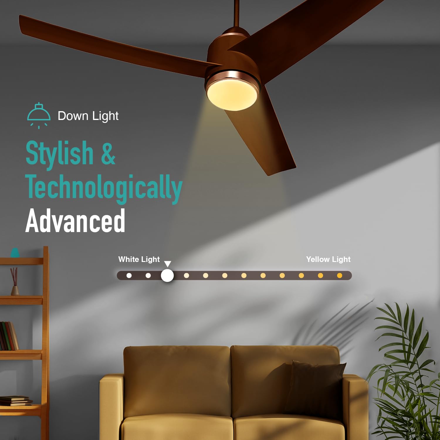 KUHL Windzz K3 1320 mm 65% Power Saving BLDC Ceiling Fan | BEE 5 Star Rated & ISI Marked | High Air Flow | 5 Year Warranty | Brown