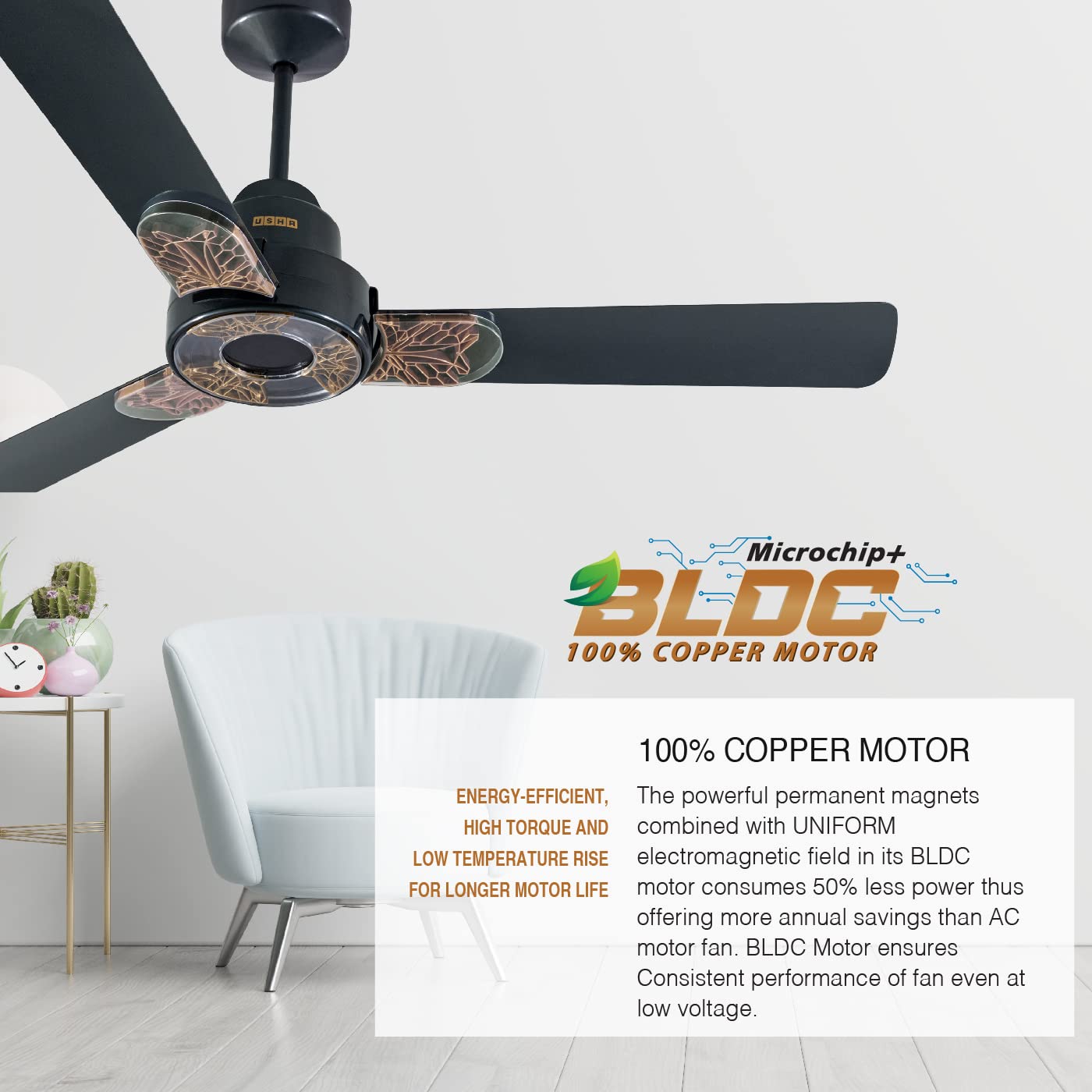 USHA Fan Kappa Beta 1200MM Graphite Grey