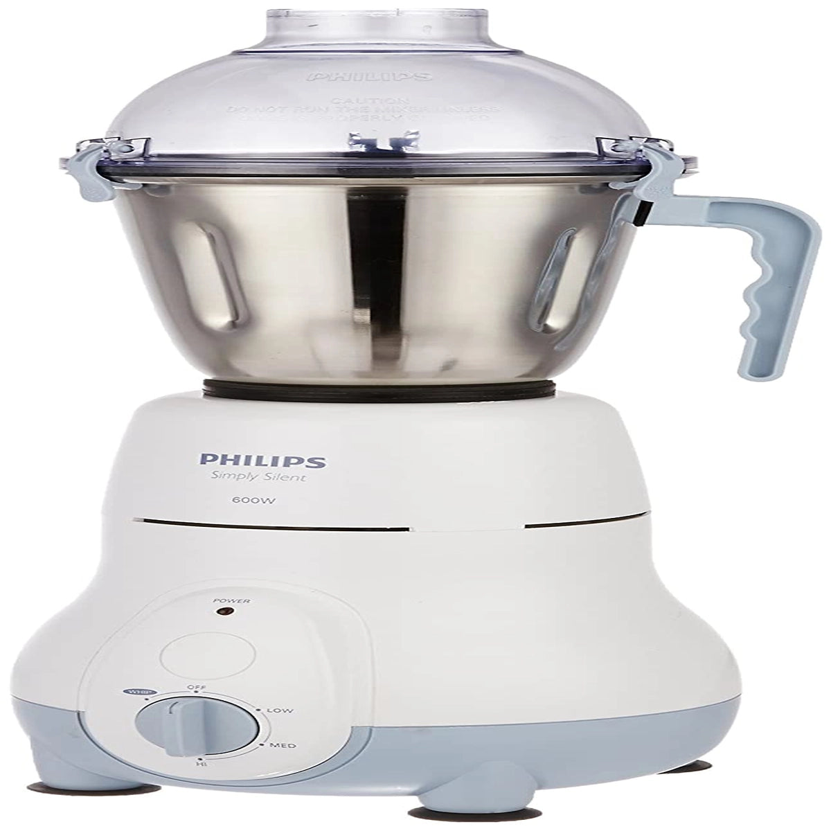 Philips Simple Silent Vertical HL1643 600-Watt Mixer Grinder with 5 Jars (Blue)