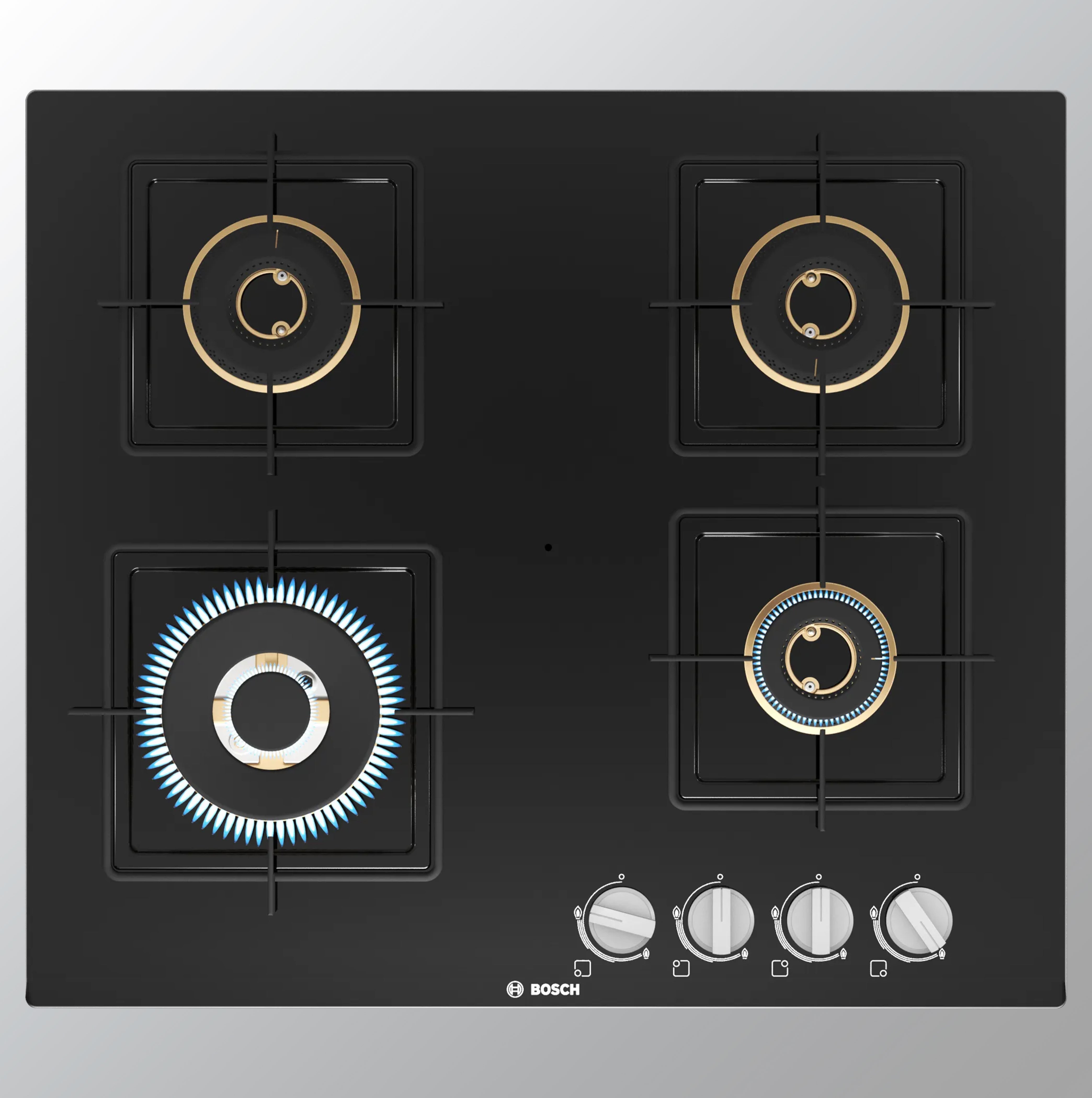 BOSCH PNH6B6F10I Glass Automatic Hob 4 BURNER Black 60cm