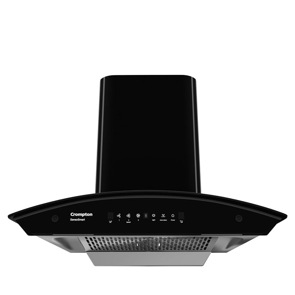 Crompton CHD-SSC60BFX-MBL Senso Smart Curved 60Cm 1416 M3/hr Wall Mounted Chimney