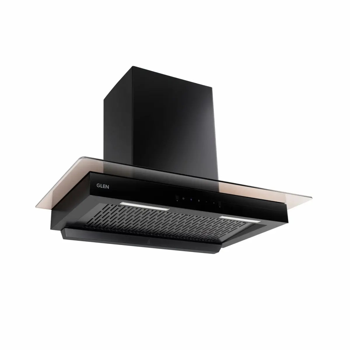 Glen Auto Clean 90cm, 1200 m3/h Glass Kitchen Chimney, Filter less with Motion Sensor- Black (6062 BL AC 90)