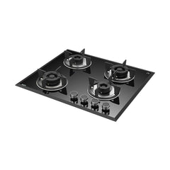 Kaff FBB 604 60 cm Black Built-in 4 Burner Glass Gas Hob