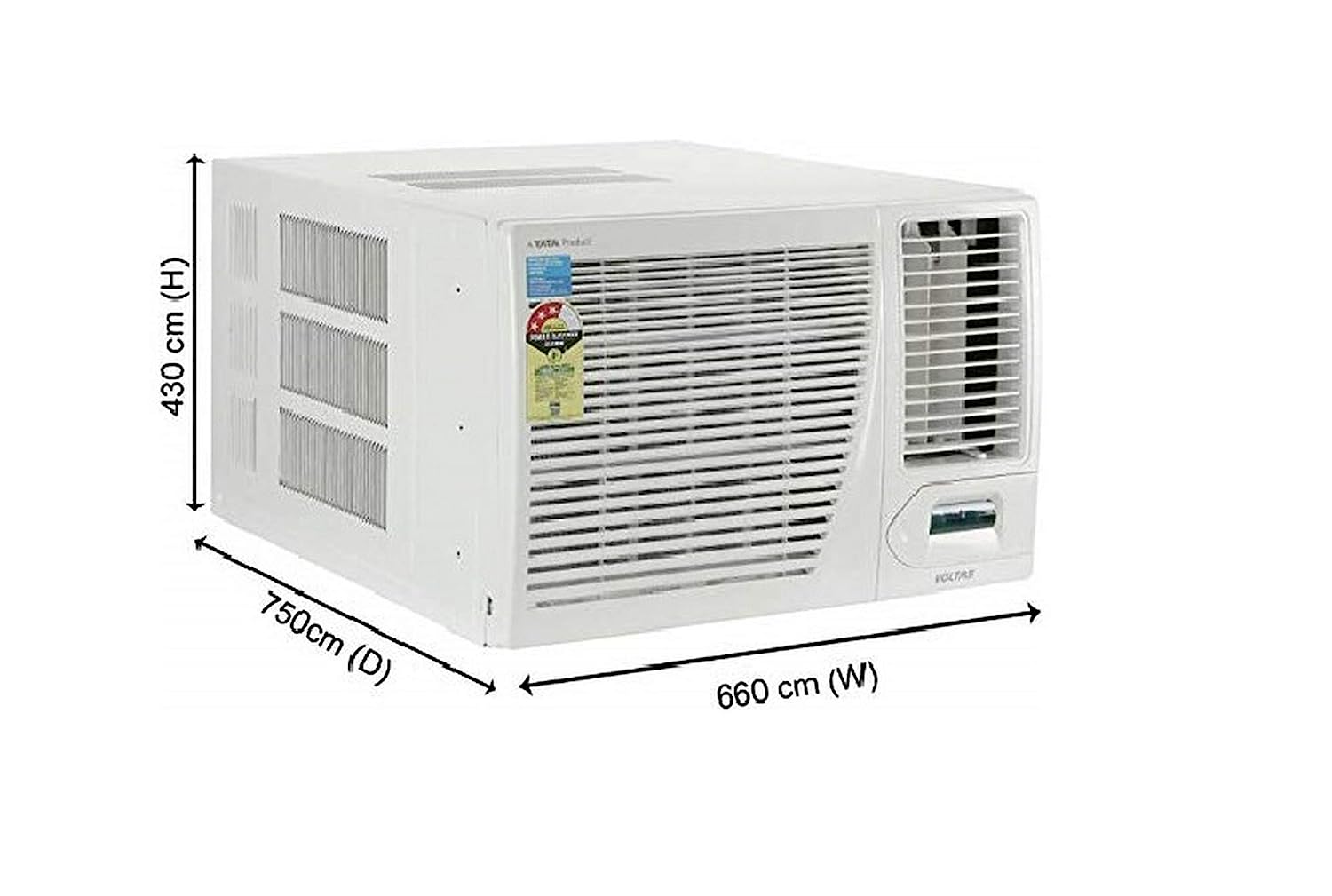 Voltas 1.5 Ton 3 Star Copper 183 CZP Window AC (White)