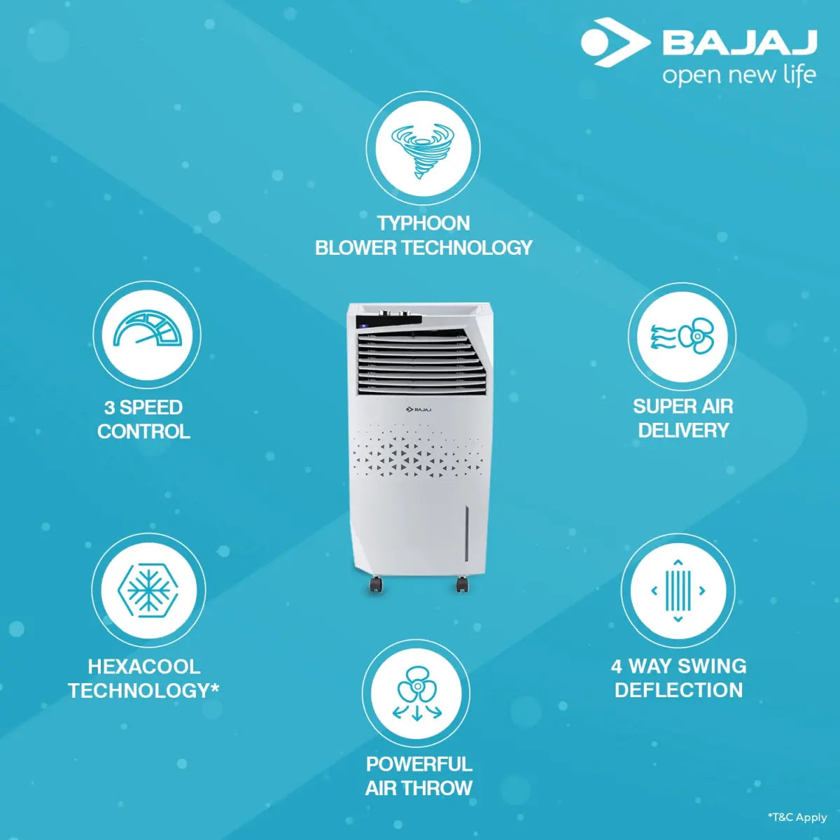 Bajaj Air Cooler TMH36 SKIVE 36 L White