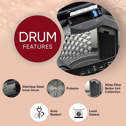 LG 9.0 Kg 5 Star AI Direct Drive Technology, Steam Wash for Allergy Removal Fully Automatic Top Loading Washing Machine (THD09SPM, Middle Black, More Fabric Care & Convenience, In-Built Heate