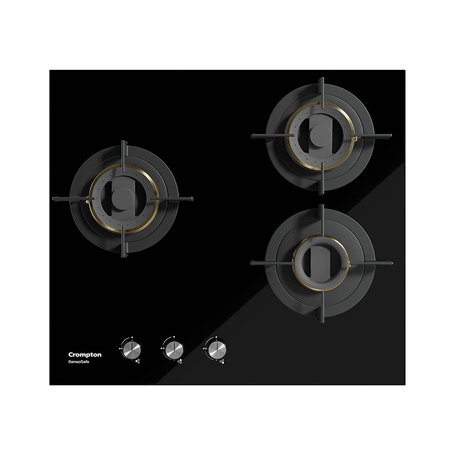 Crompton SensoSafe Gas Hob 60cm 3burner MBLK