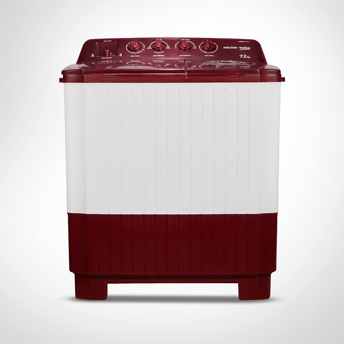 Voltas beko 7.2 kg Semi-Automatic twin tub Washing machine (WTT72) Burgundy