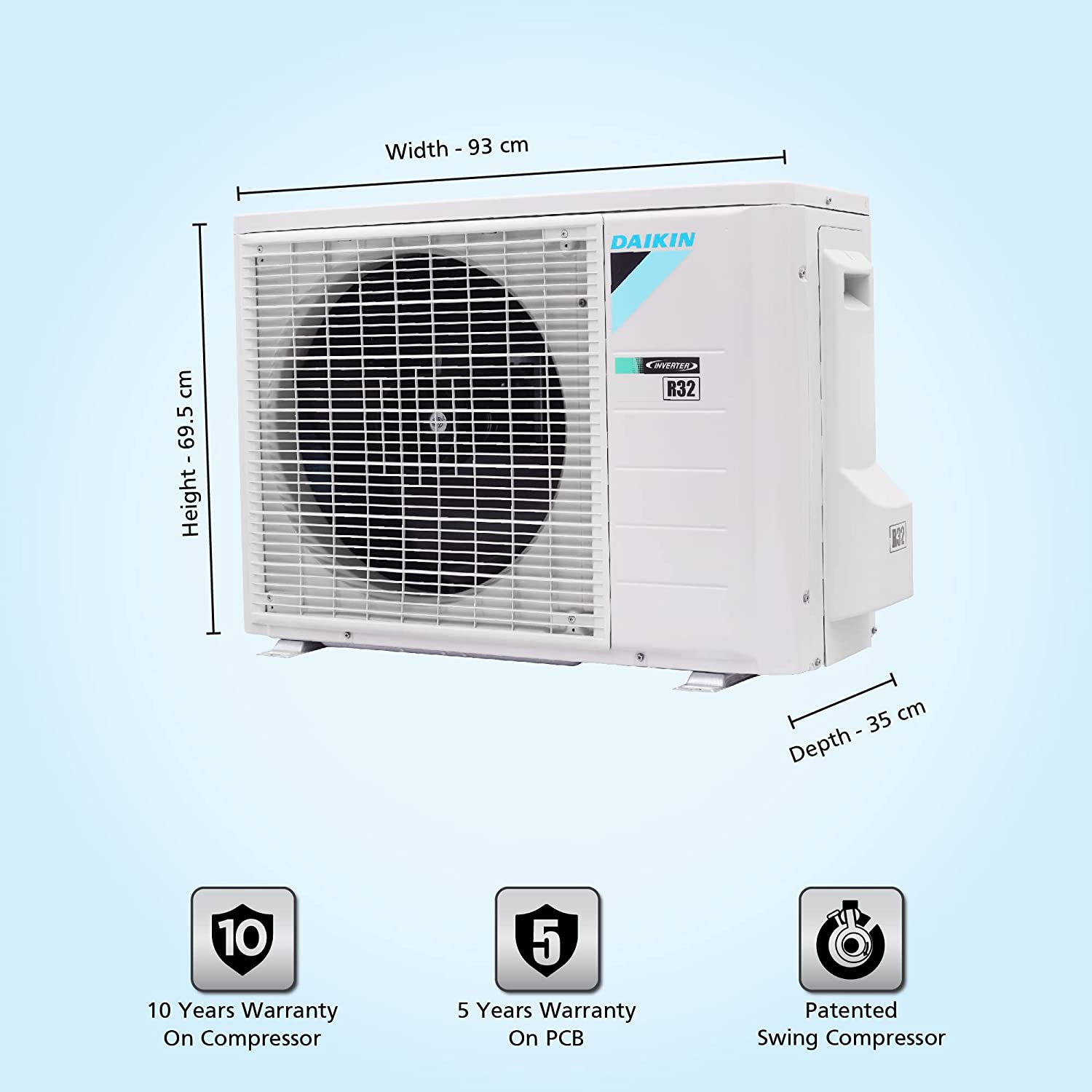 Daikin 1.8 Ton 5 Star Inverter Split AC (Copper,2022,FTKM60U,White)