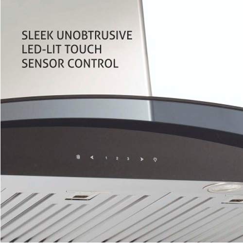 Glen Auto Clean Chimney 6066 Black Motion Sensor 90 cm 1200 m3h