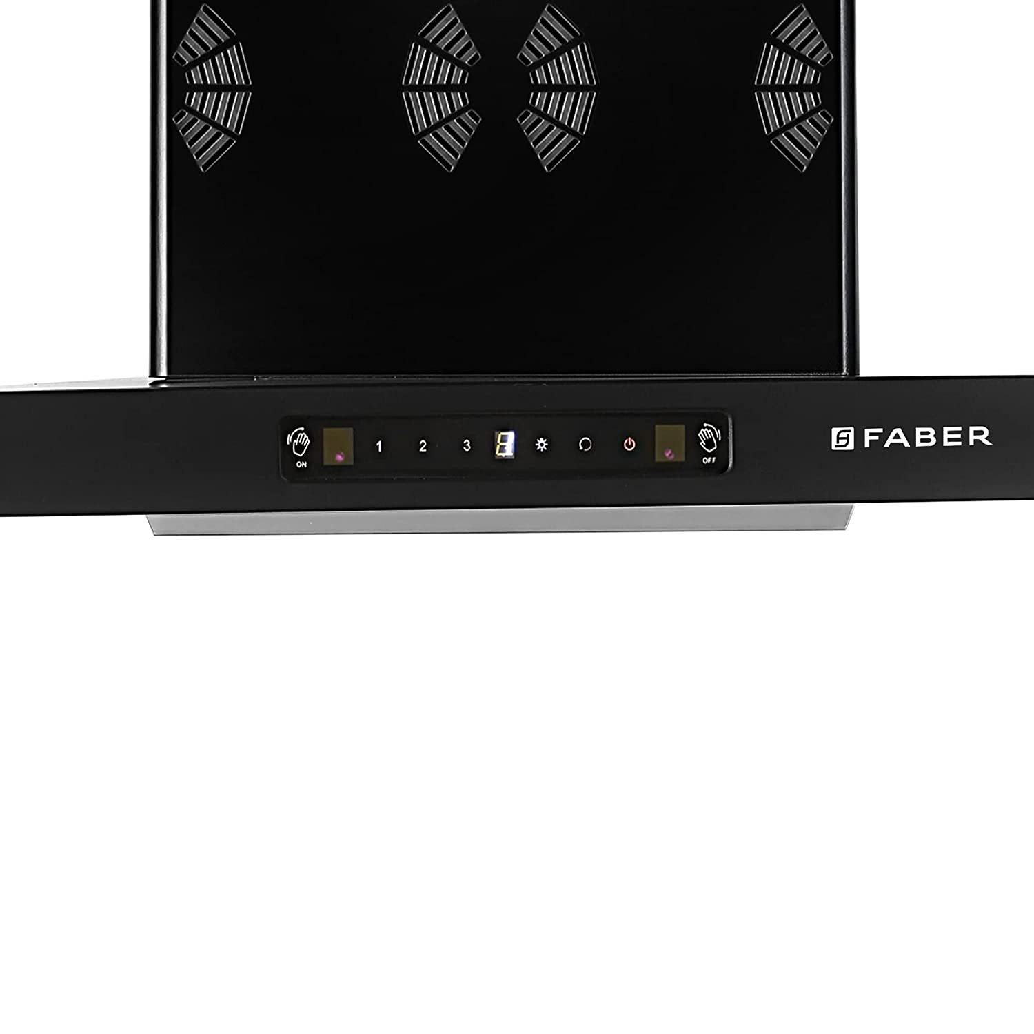 Faber 60cm 1250 m3/hr 6 way silent suction, Autoclean Chimney, Filterless, 8Yr on Motor, 2Yr Comprehensive Warranty, Made in India (HOOD BONITO 3D IND HC SC FL BK 60, Touch & Gesture Control, Black