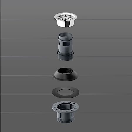 kohler K-45432IN-CP Grid drain with overflow hole in polished chrome