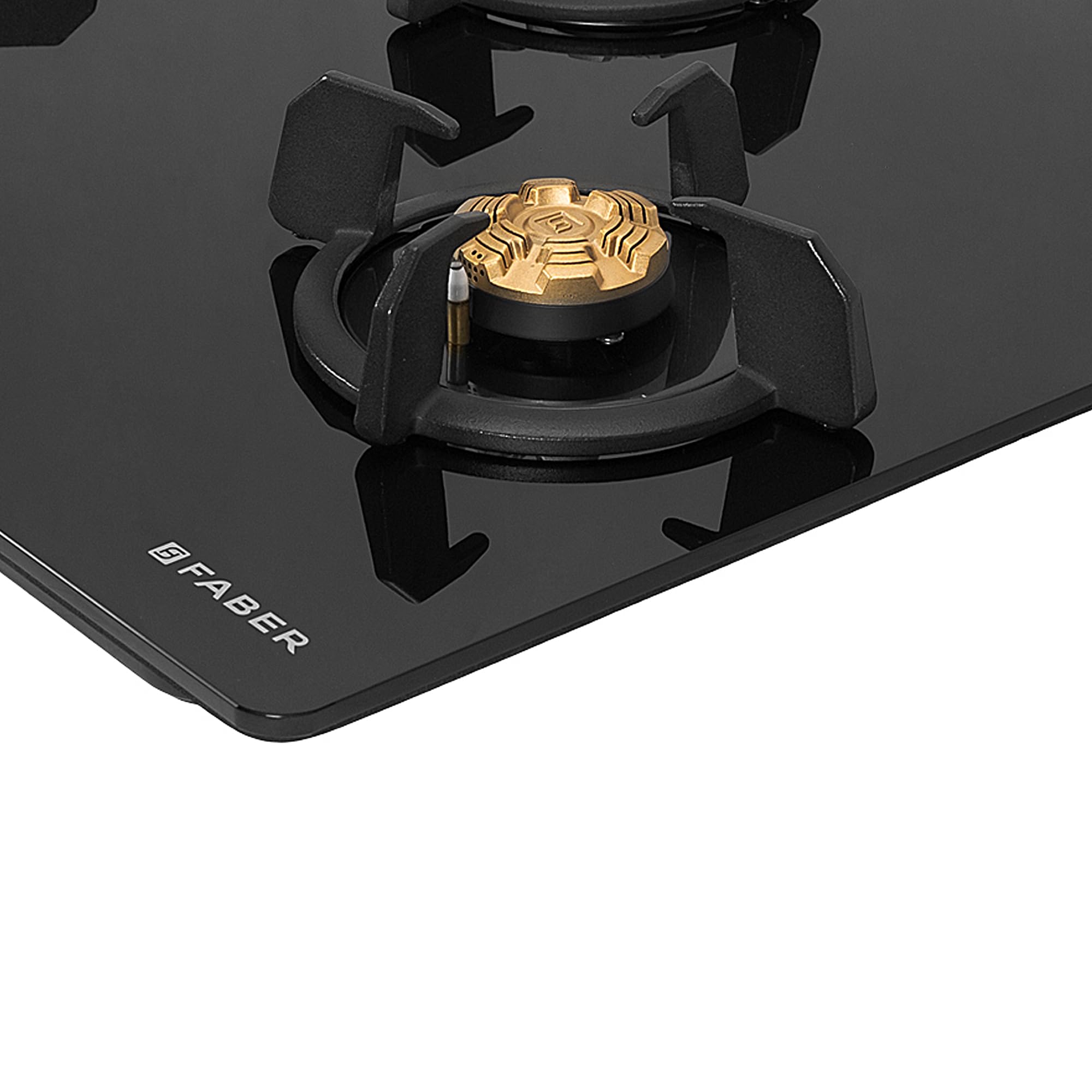 Faber 3 Burner 70cm Hob |Auto-Ignition| HOB PRIME HT703 CRS BR CI AI |Metal Knobs| Cast Iron Pan Support |Hob/Cooktop Hybrid| Black Glass Finish |5 Yr Warranty on Glass,Valve & 2 Yr on Burner