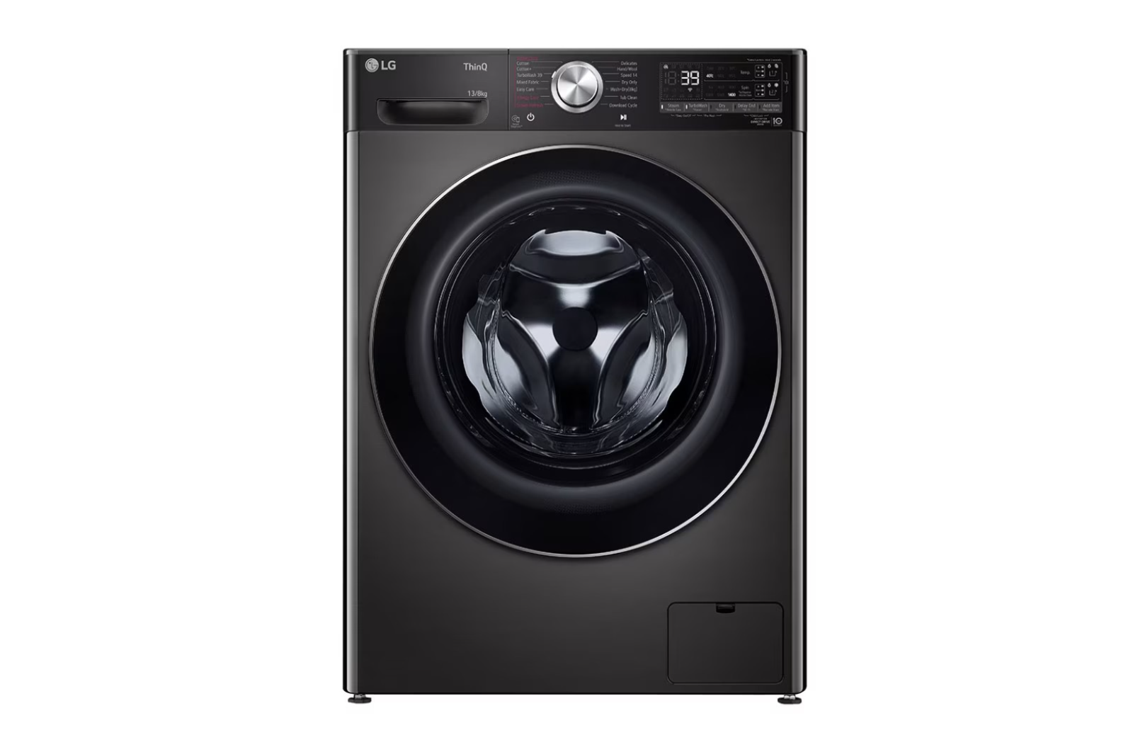 LG 13/08Kg Front Load Washer Dryer FHD1308STB AI Direct Drive ez-Dispense, Black