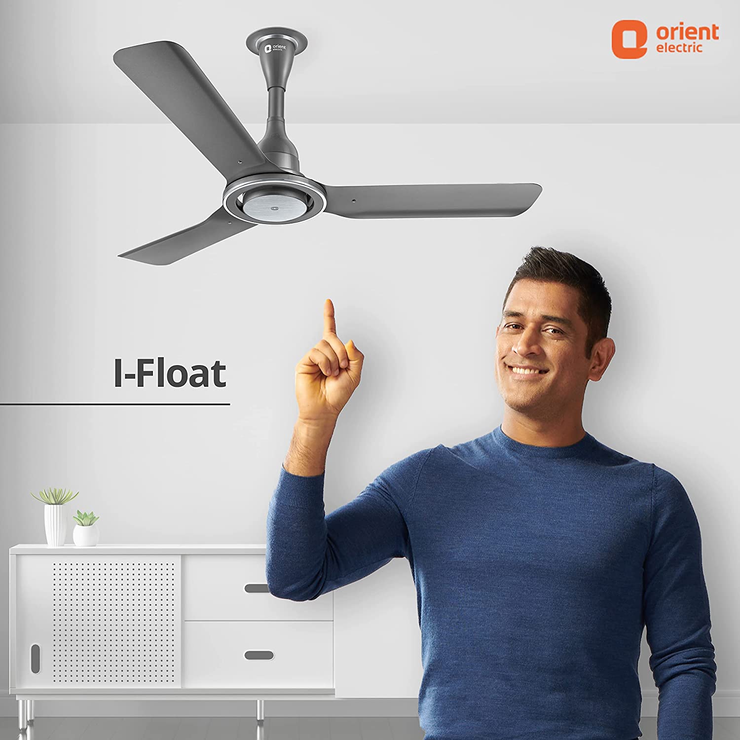 Orient Electric I Float 1200mm 32W Intelligent BLDC Ceiling Fan for Home | 5 Star Rated Fan | Energy-saving and Cost-saving BLDC Ceiling Fan | 3-year Warranty (Grey, Pack of 1)